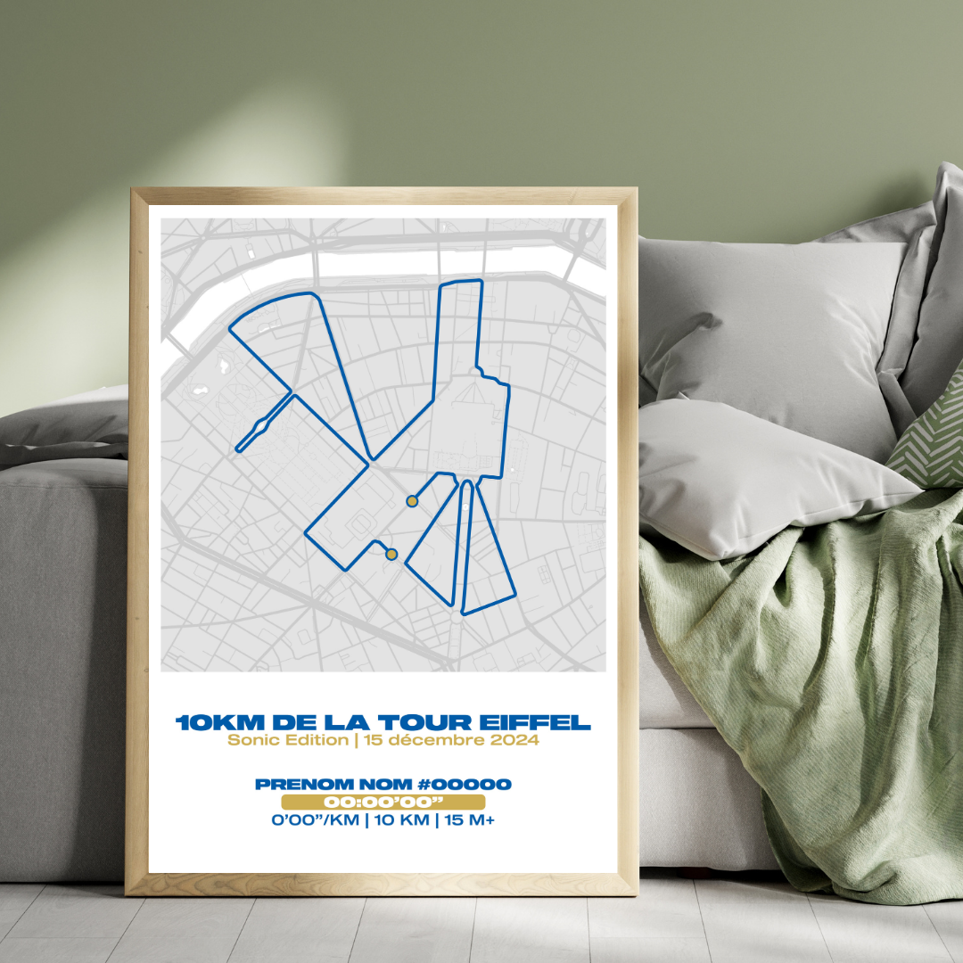 Affiche personnalisée 10KM de la Tour Eiffel 2024