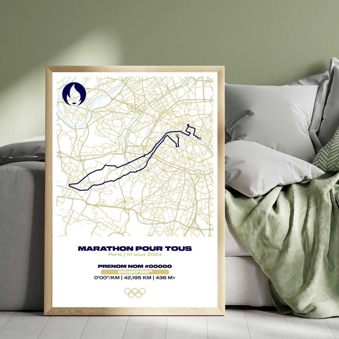Affiche personnalisée Marathon pour tous JO Paris 2024
