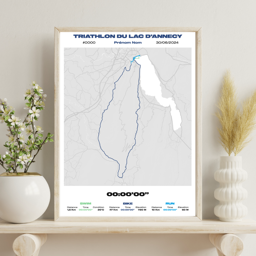 Affiche personnalisée Triathlon d'Annecy