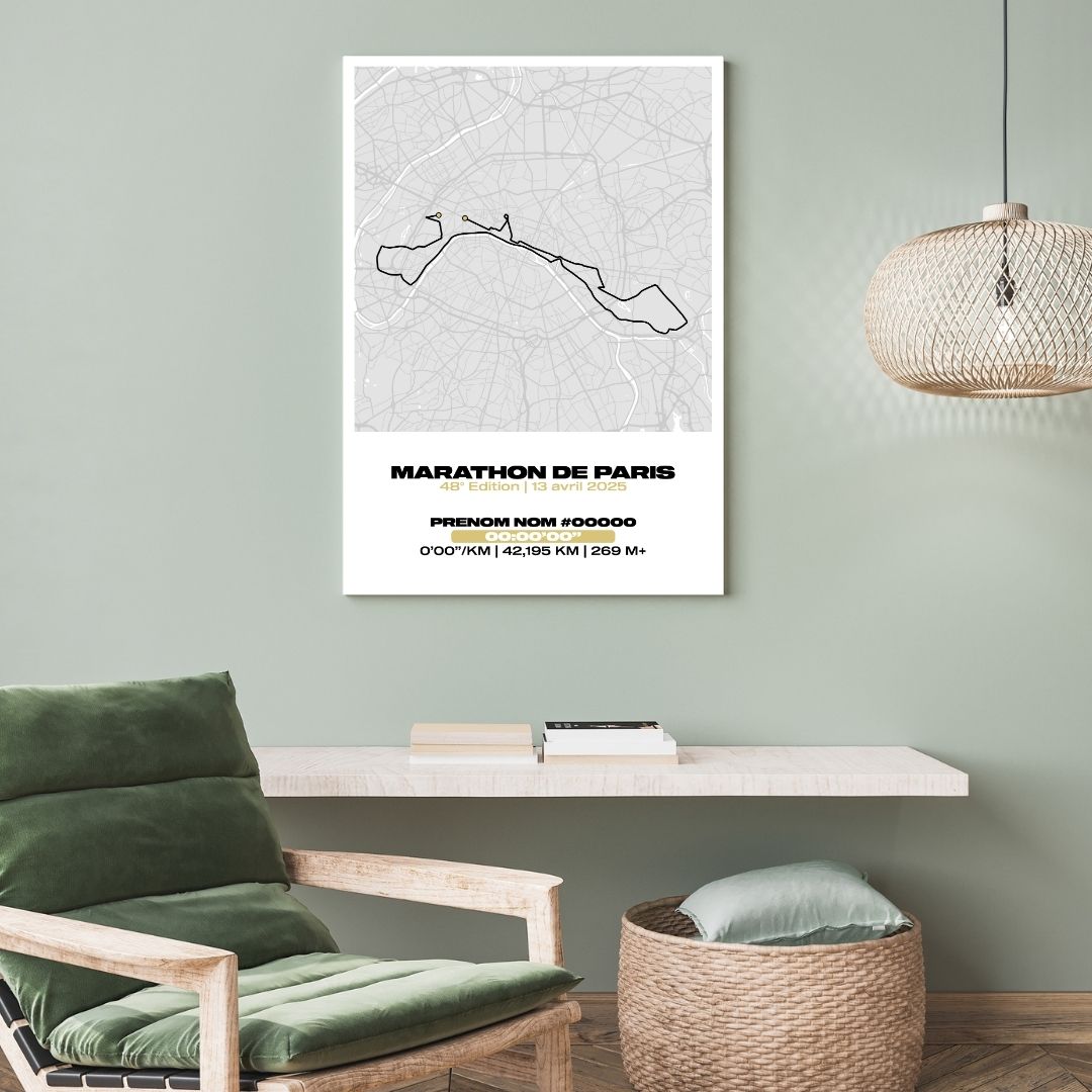 Affiche personnalisée Marathon de Paris 2025