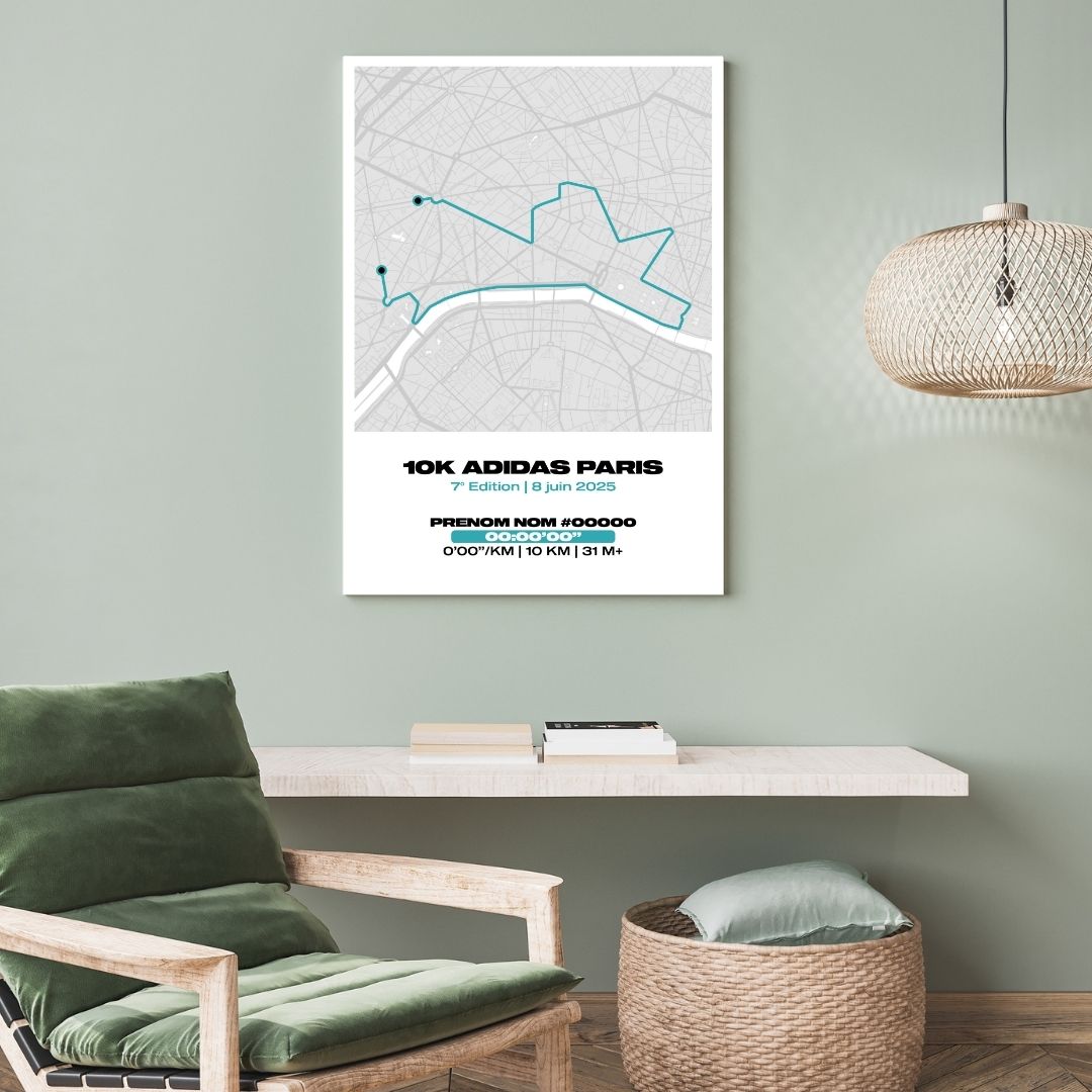 Affiche personnalisée 10K Adidas Paris 2025