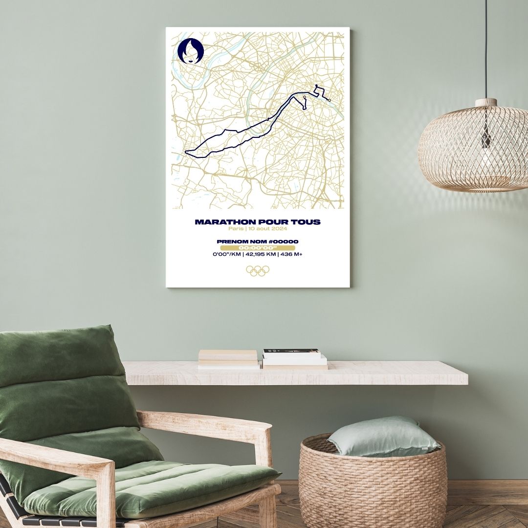 Affiche personnalisée Marathon pour tous JO Paris 2024
