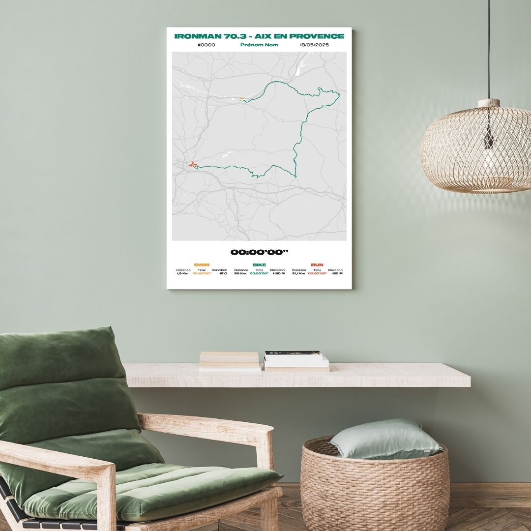Affiche personnalisée Ironman 70.3 Aix en Provence 2025