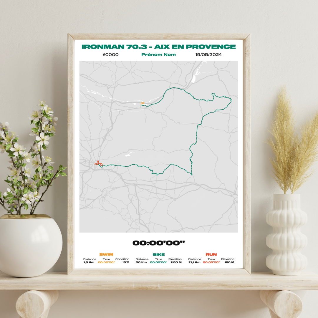 Affiche personnalisée Ironman 70.3 Aix en Provence 2024