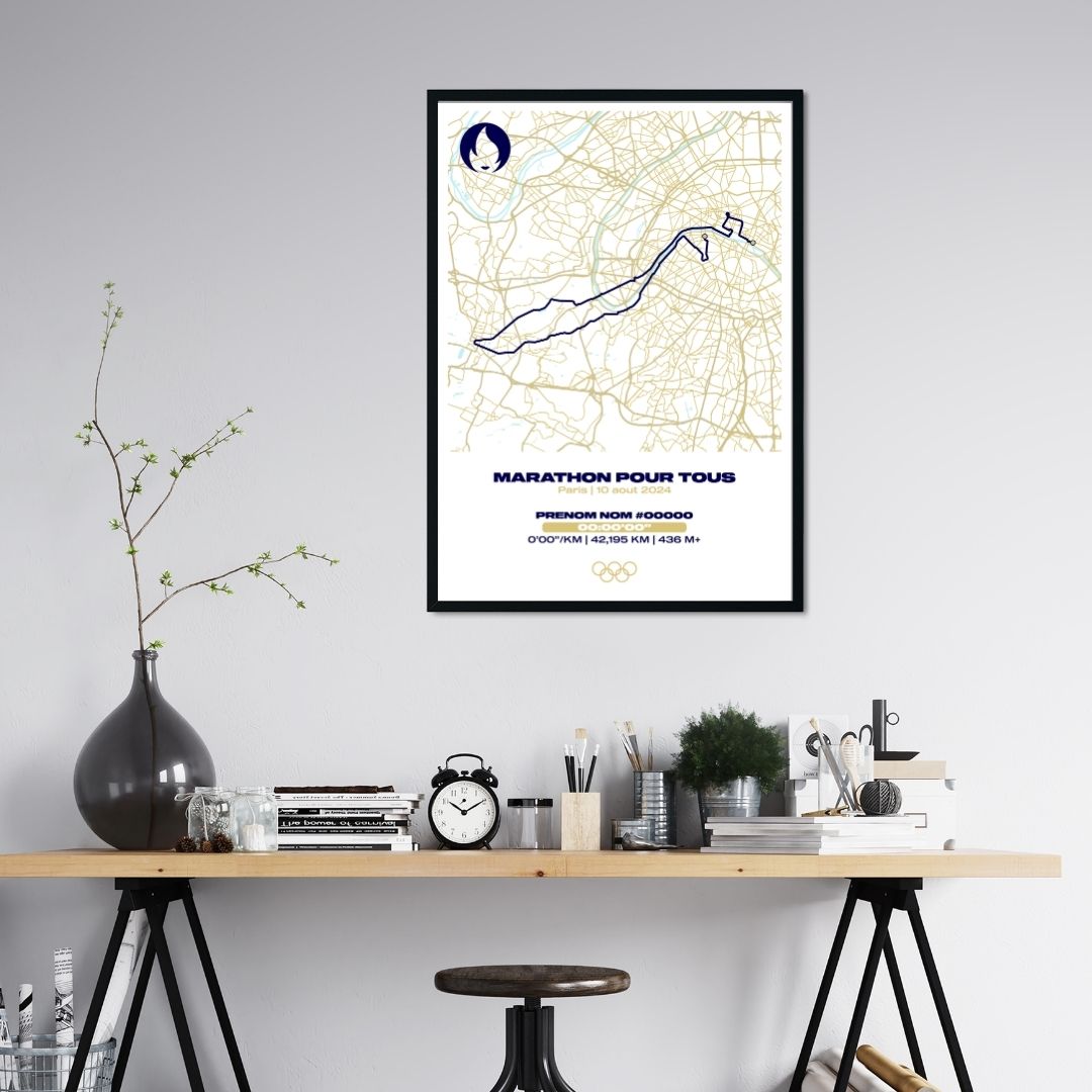 Affiche personnalisée Marathon pour tous JO Paris 2024
