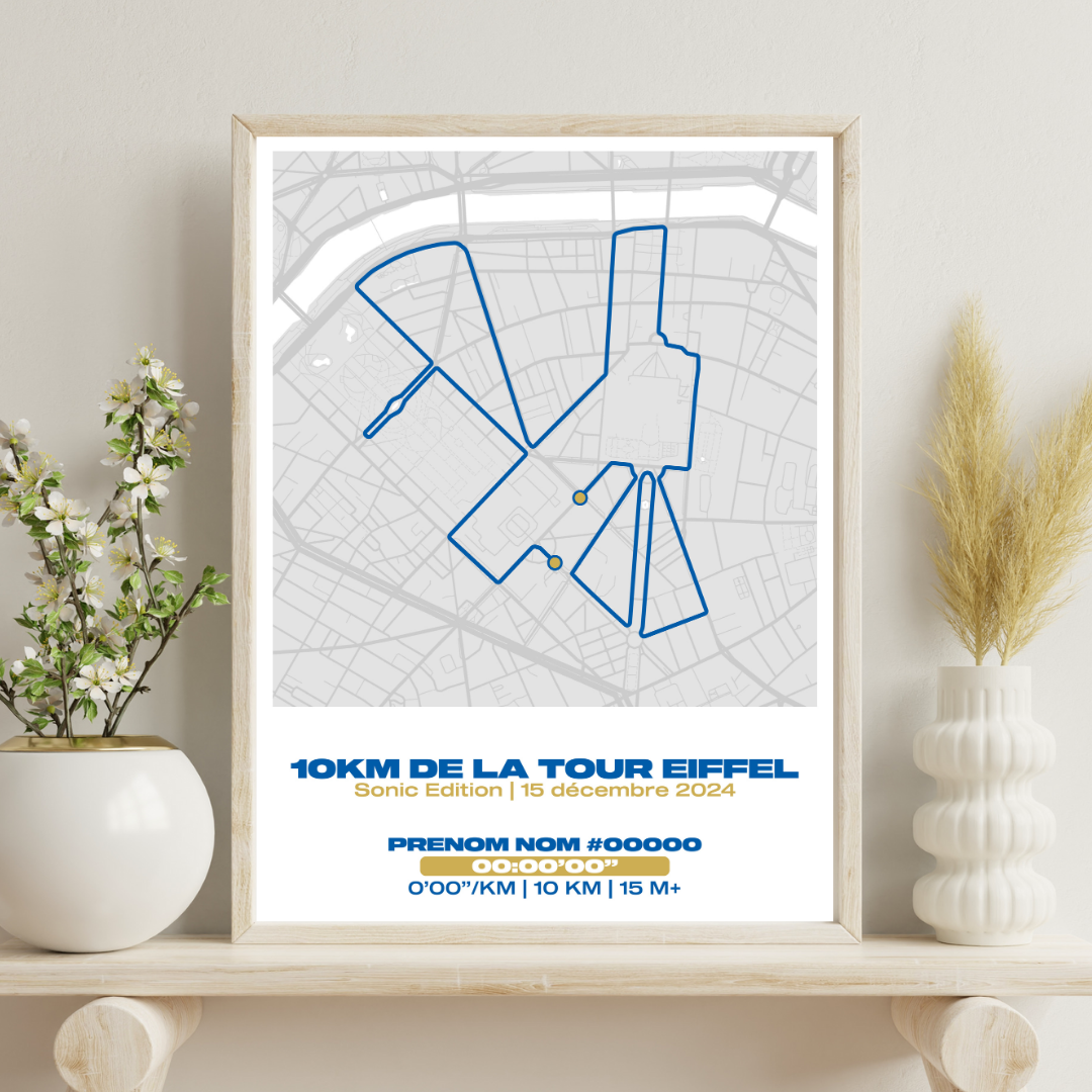 Affiche personnalisée 10KM de la Tour Eiffel 2024