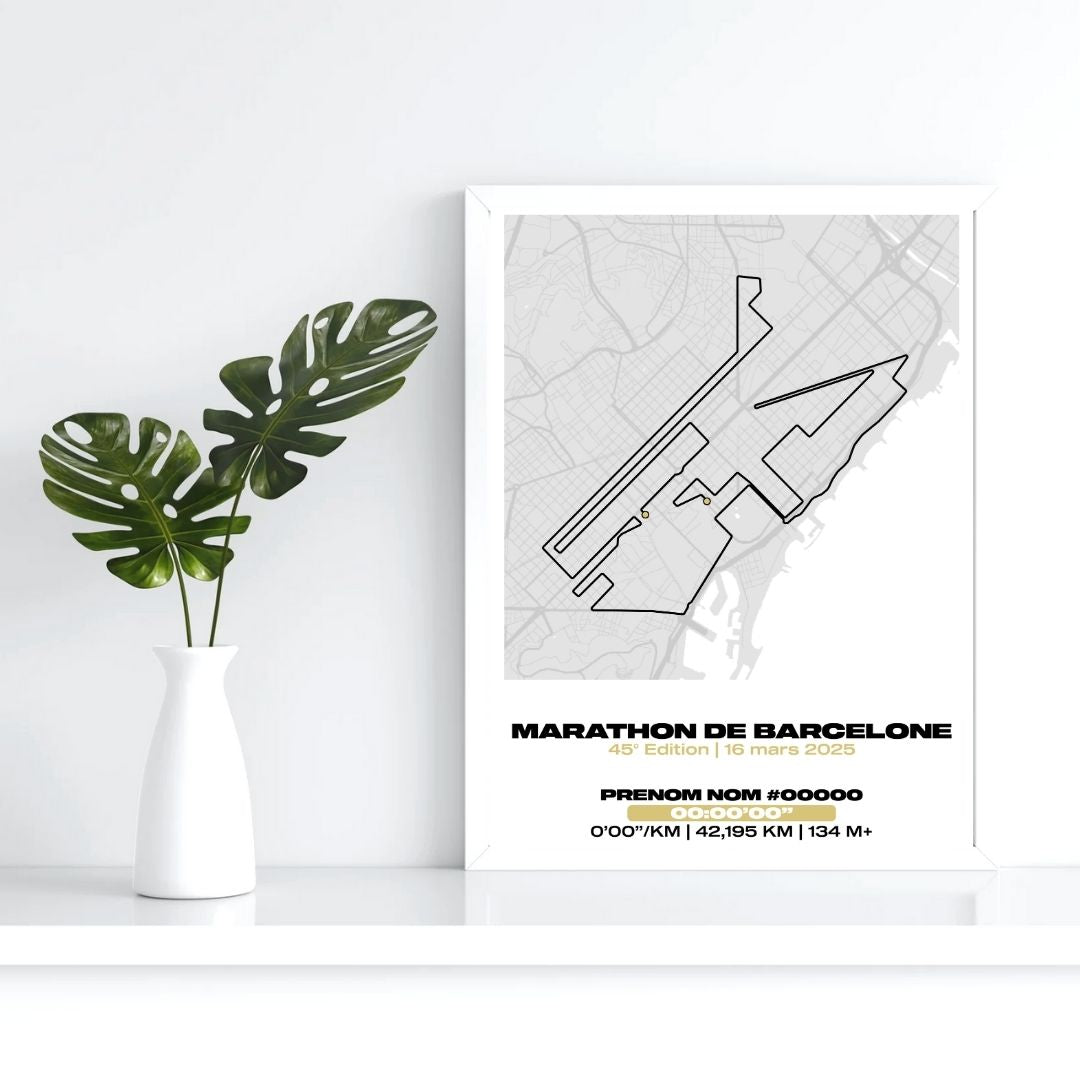 Affiche personnalisée Marathon de Barcelone