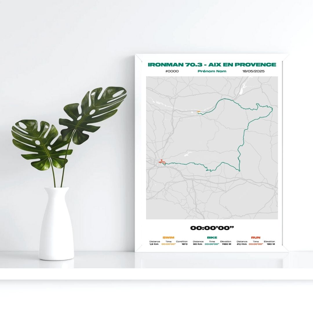 Affiche personnalisée Ironman 70.3 Aix en Provence 2025