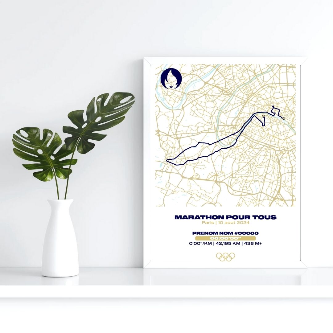 Affiche personnalisée Marathon pour tous JO Paris 2024