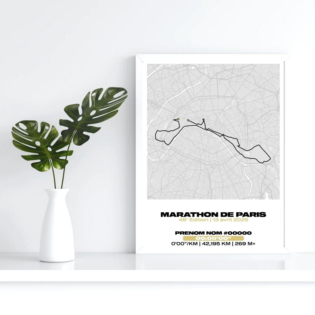 Affiche personnalisée Marathon de Paris 2025