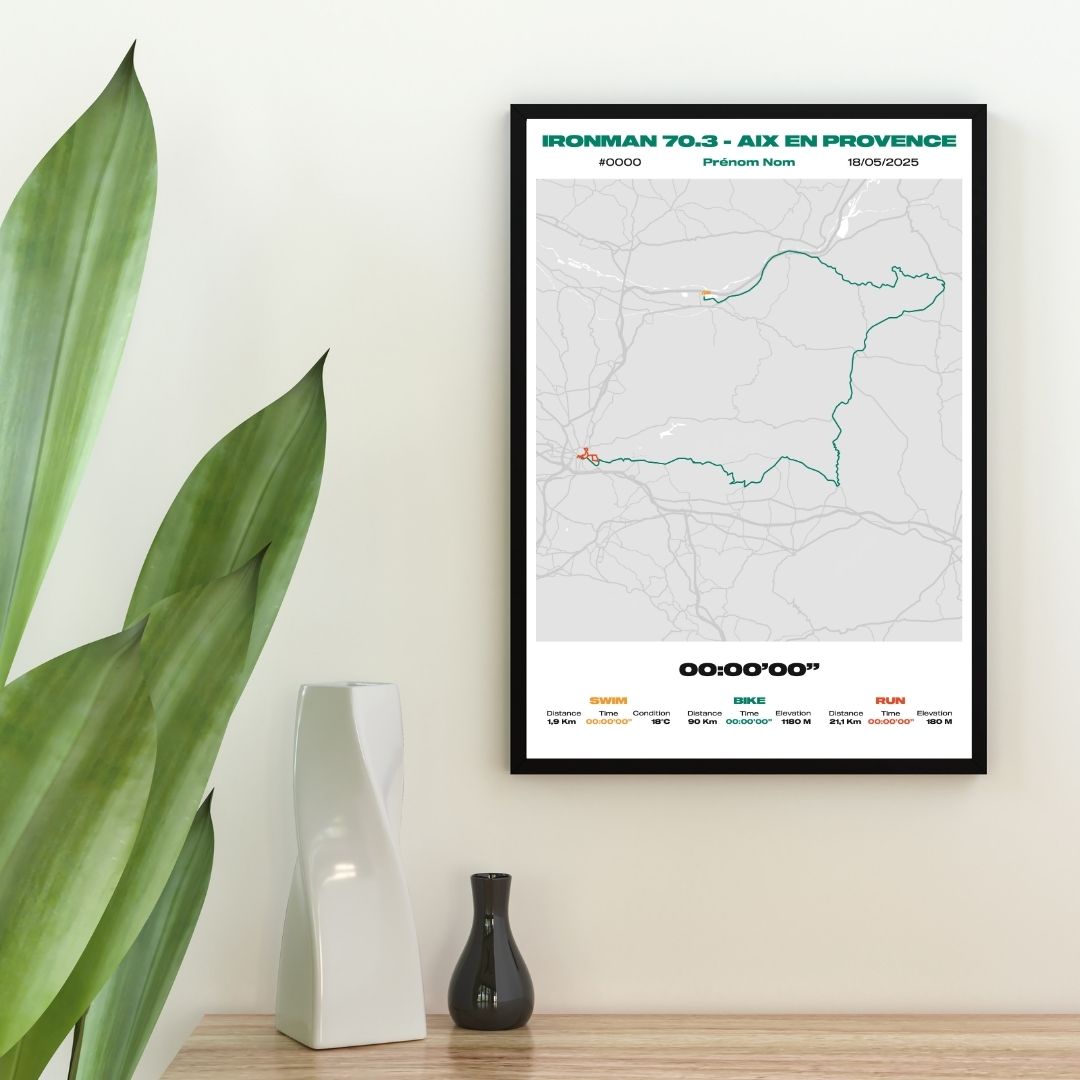 Affiche personnalisée Ironman 70.3 Aix en Provence 2025