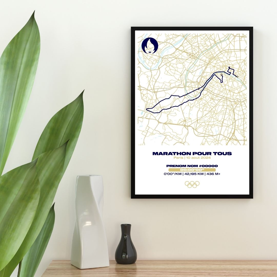 Affiche personnalisée Marathon pour tous JO Paris 2024
