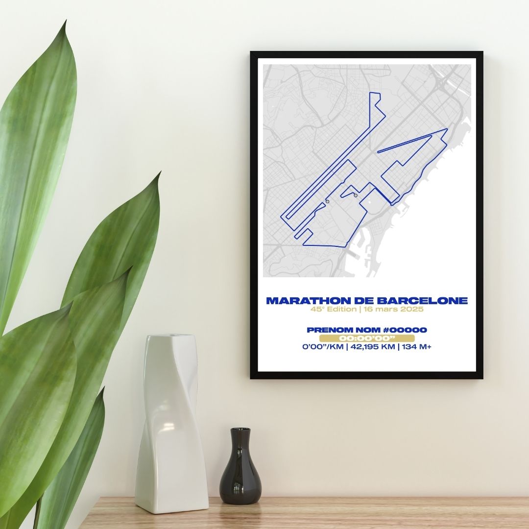 Affiche personnalisée Marathon de Barcelone