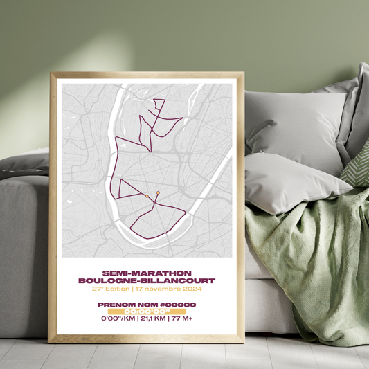 Affiche personnalisée Semi-Marathon de Boulogne-Billancourt