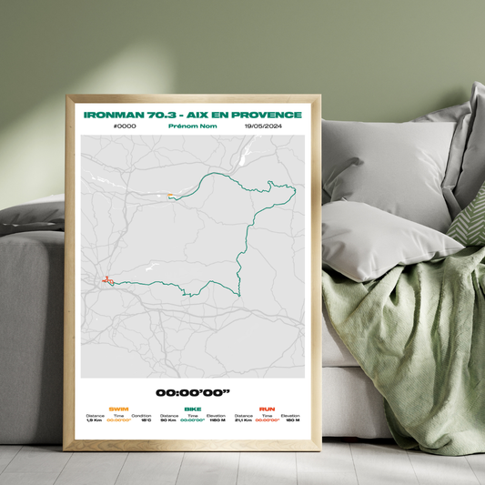 Affiche personnalisée Ironman 70.3 Aix en Provence 2024