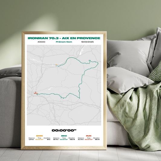 Affiche personnalisée Ironman 70.3 Aix en Provence 2025