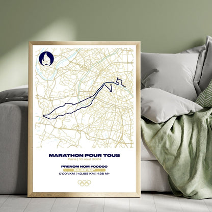Affiche personnalisée Marathon pour tous JO Paris 2024