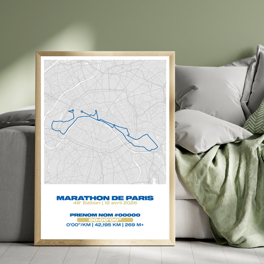 Affiche personnalisée Marathon de Paris 2026