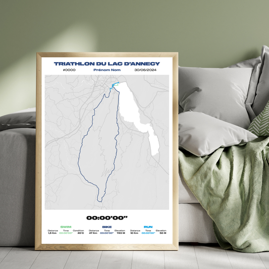 Affiche personnalisée Triathlon d'Annecy