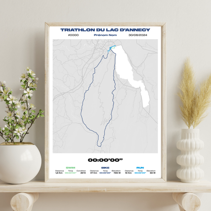 Affiche personnalisée Triathlon d'Annecy