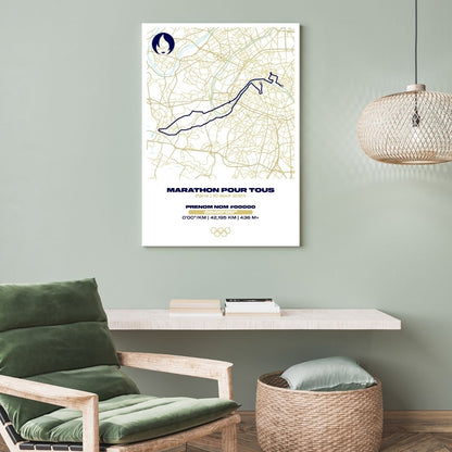 Affiche personnalisée Marathon pour tous JO Paris 2024