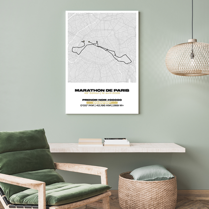 Affiche personnalisée Marathon de Paris 2026
