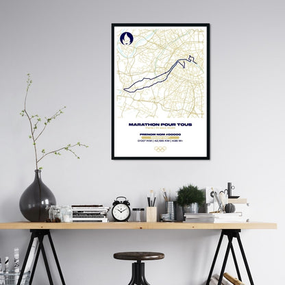 Affiche personnalisée Marathon pour tous JO Paris 2024