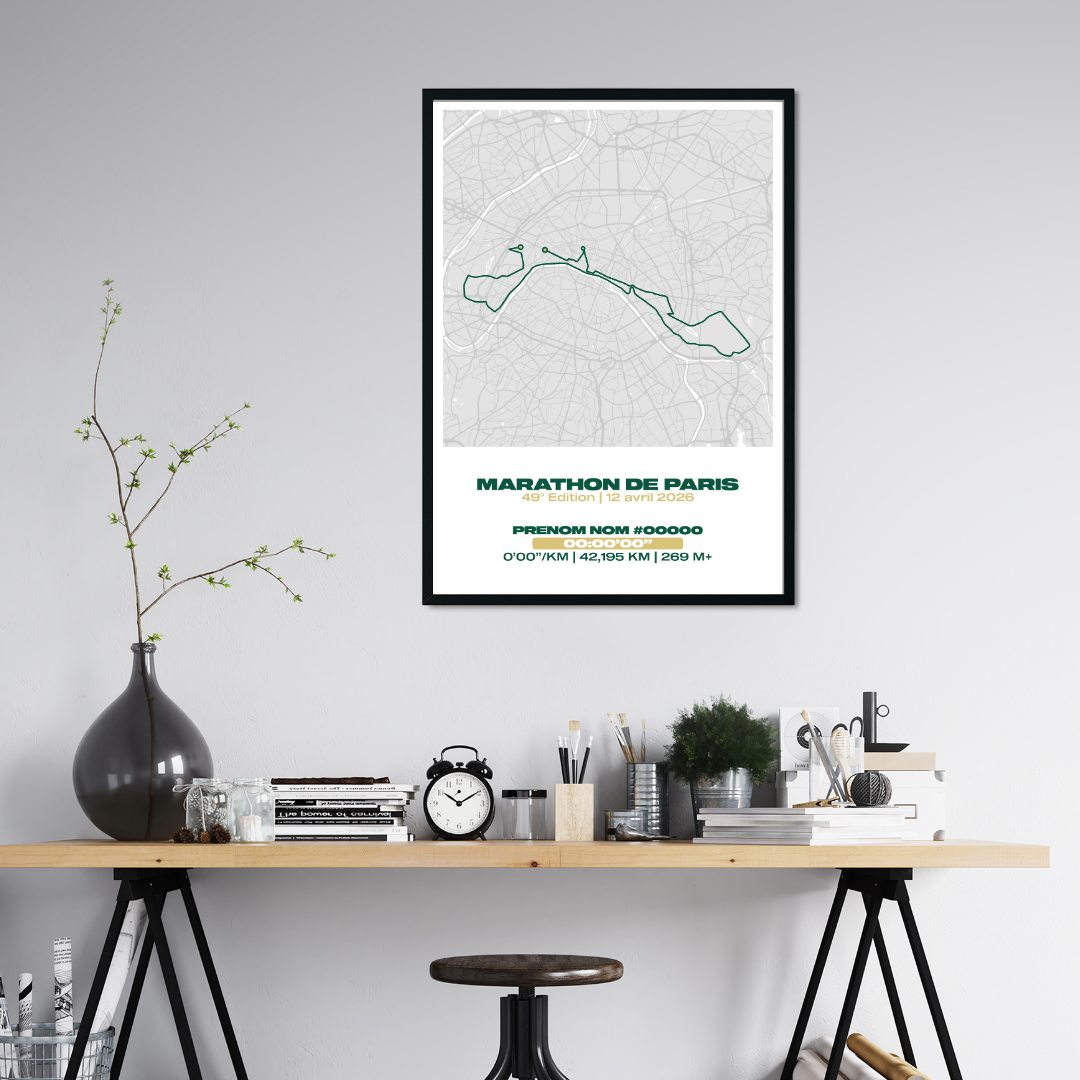 Affiche personnalisée Marathon de Paris 2026