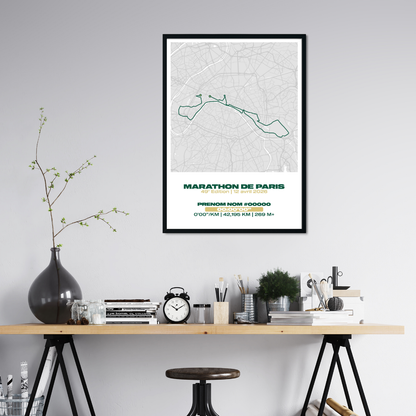 Affiche personnalisée Marathon de Paris 2026