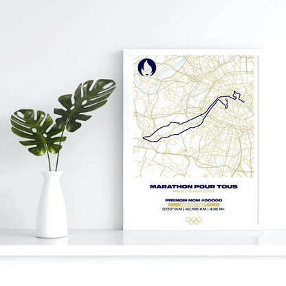 Affiche personnalisée Marathon pour tous JO Paris 2024