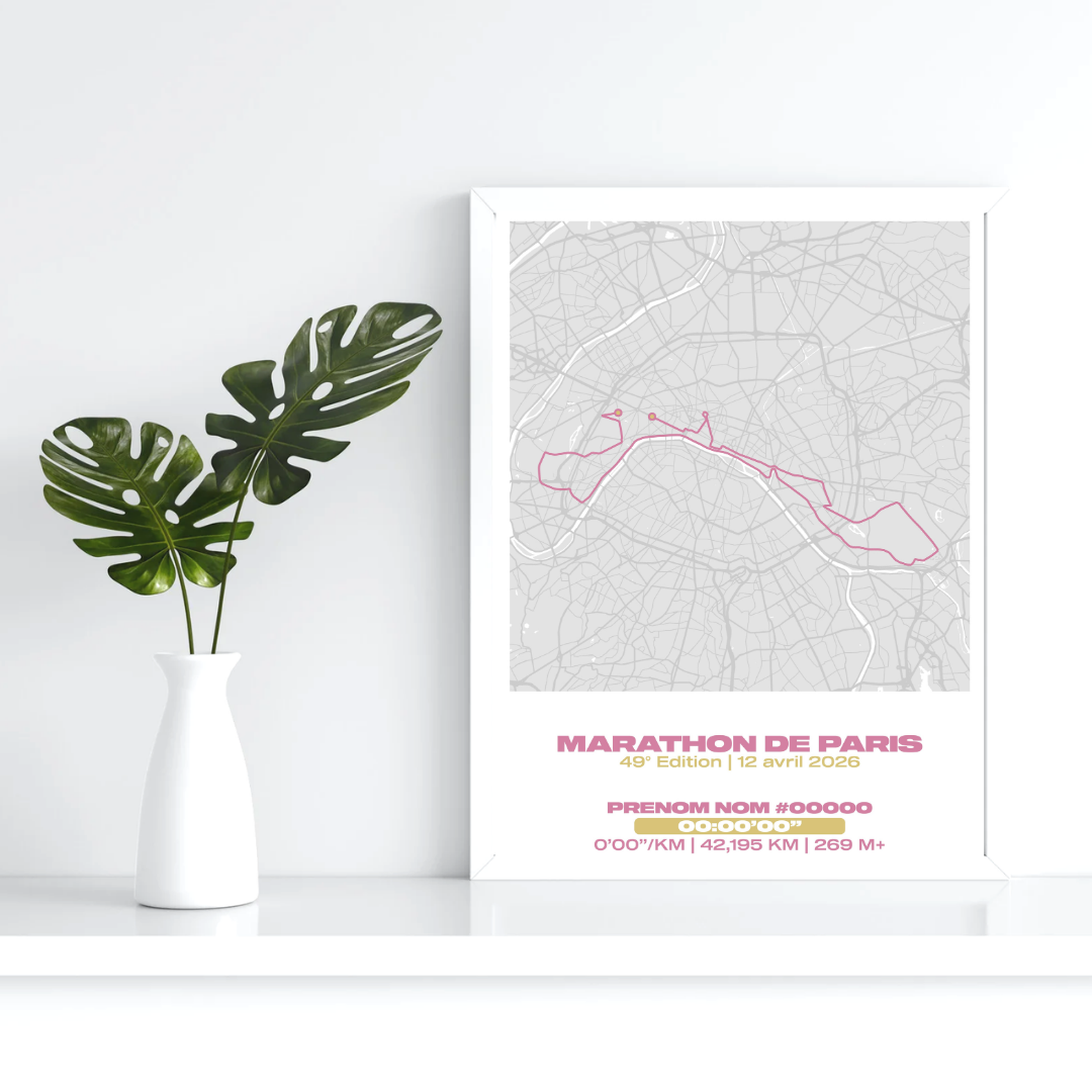 Affiche personnalisée Marathon de Paris 2026
