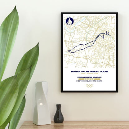 Affiche personnalisée Marathon pour tous JO Paris 2024
