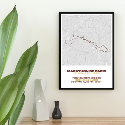Affiche personnalisée Marathon de Paris 2026