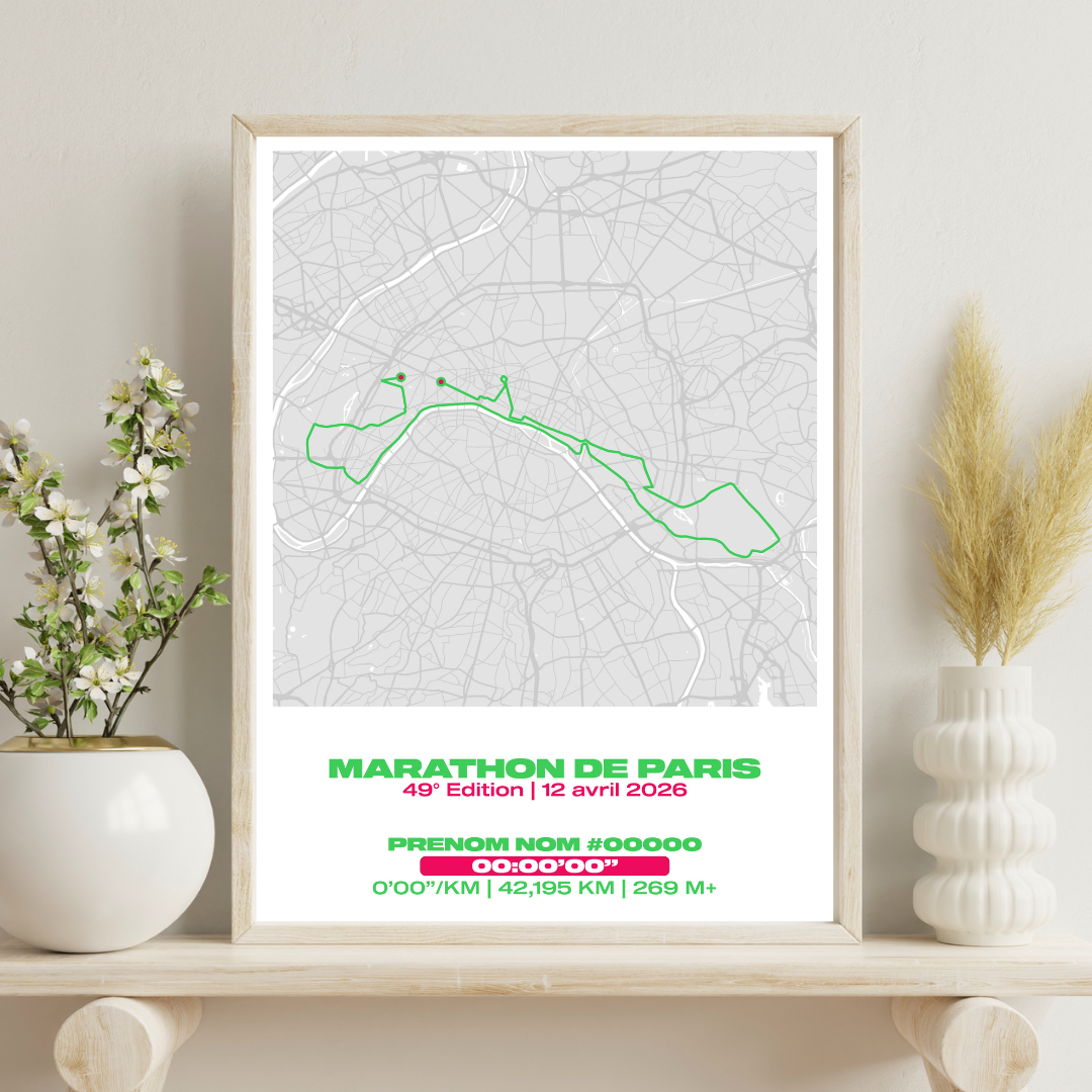 Affiche personnalisée Marathon de Paris 2026