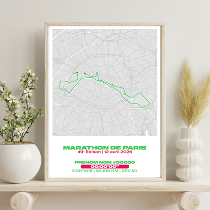 Affiche personnalisée Marathon de Paris 2026