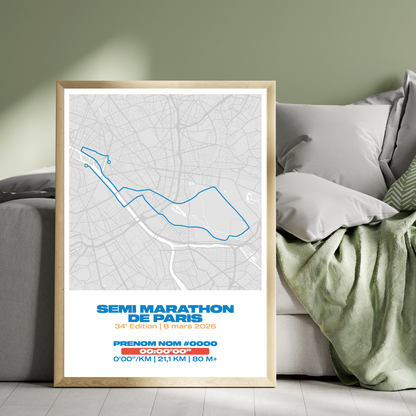 Affiche personnalisée Semi-Marathon de Paris 2026