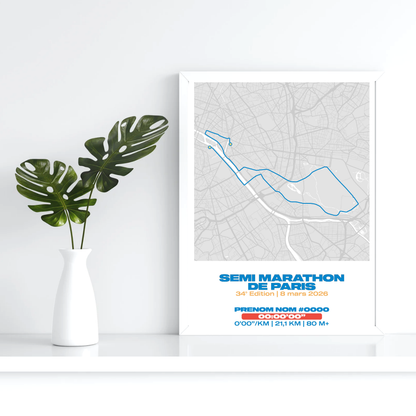 Affiche personnalisée Semi-Marathon de Paris 2026