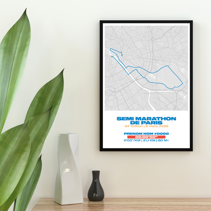 Affiche personnalisée Semi-Marathon de Paris 2026